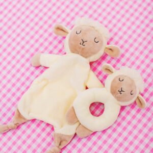 Lamb comforter and rattle