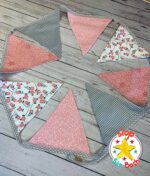 Pink and grey flower bunting