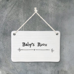 porcelain baby room sign