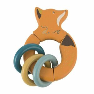 fox wooden rattle