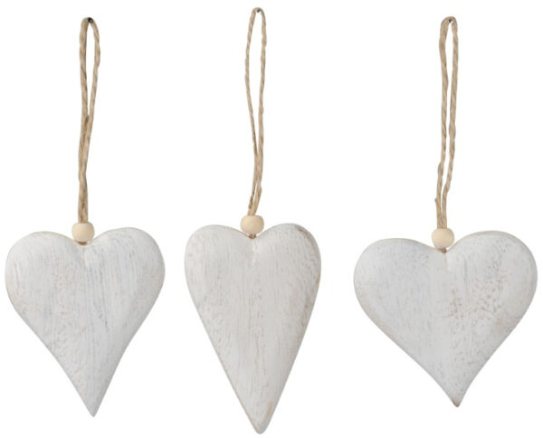 Wooden hearts (white)