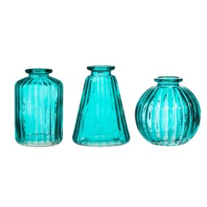 Turquoise bud vases set of 3