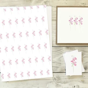 sweet pea gift wrap and tag pack