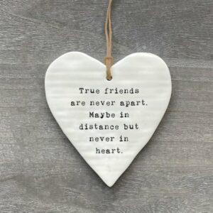 true friends ceramic heart
