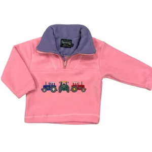 Pink tractor fleece