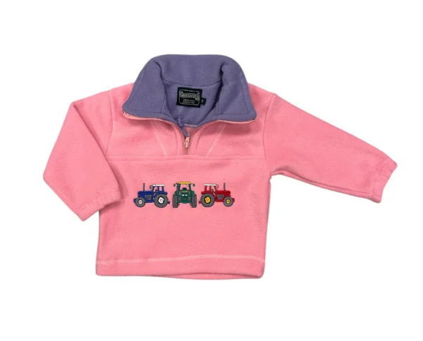Pink tractor fleece