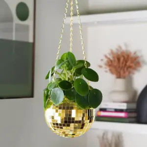 Disco Ball Planter- Gold