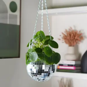 Disco Ball Planter- Silver