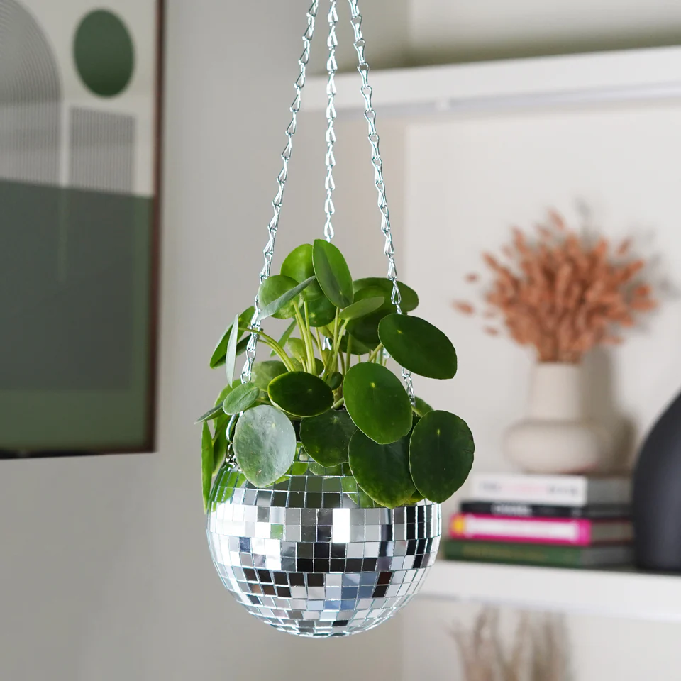 Disco Ball Planter- Silver